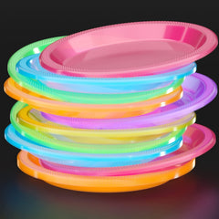 Unleashed - 7 In. Neon Assorted Color Plastic Plates - 60 Ct.