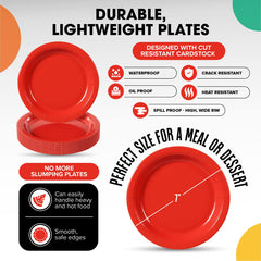 Unleashed - 7 In. Red Paper Plates | 100 Count
