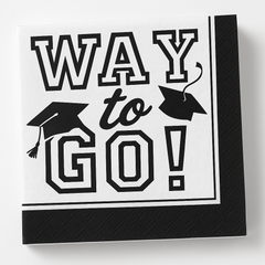 "Way to Go" Graduation Beverage Napkins, 5-in, 40-Pack
