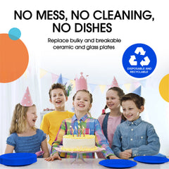 Little Gym - 9 In. Dark Blue Plastic Plates | 100 Count