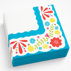 Viva la Fiesta Lunch Napkins - 6.5 In. x 6.5 In. - Bright & Festive Design, 40-Pack