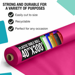 40 In. x 300 Ft. Premium Cerise Table Roll | Case of 4