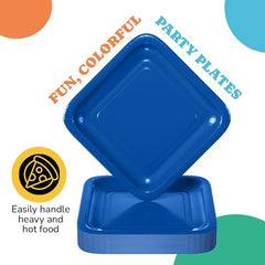 7 In. Dark Blue Square Paper Plates - 50 Ct.