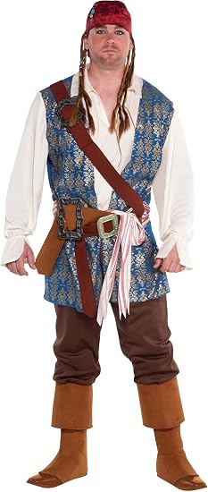 Men's Plus Size Jack Sparrow Halloween Costume - Pirates of the Caribbean - Adult Plus