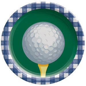 Golf-Themed 10.5" Disposable Paper Plates - 20 Pack