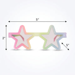 Luminous Star-Shaped Glasses - 8 Pack Rainbow Wearable Party Favors
