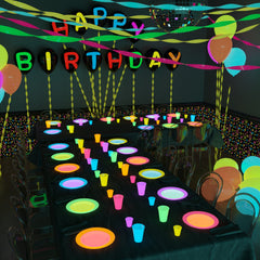 Little Gym - 7 In. Neon Assorted Color Plastic Plates - 60 Ct.