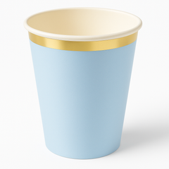 Elegant Blue & Gold 12oz Paper Cups