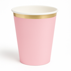 Elegant Rose Gold Trim 12oz Paper Cups