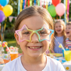 Luminous Star-Shaped Glasses - 8 Pack Rainbow Wearable Party Favors