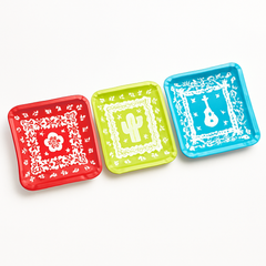 Viva la Party Fiesta Square Dessert Plates, 7-Inch, 20-Pack