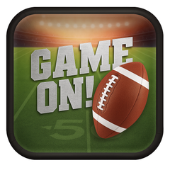 Go Fight Win Football Dessert Plates, 18-Pack