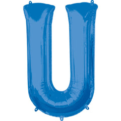 Royal Blue Letter U Foil Balloon - Super Shape