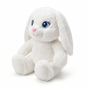 Charming White Plush Bunny - 9.5" Easter Decor