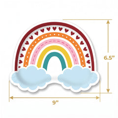 Retro Rainbow Shaped Paper Dessert Plates - 7" - Pack of 8