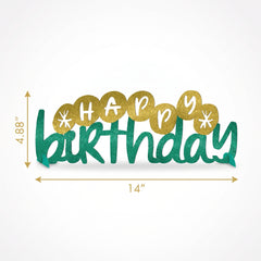 Glittery Green and Gold "Happy Birthday" Table Centerpiece