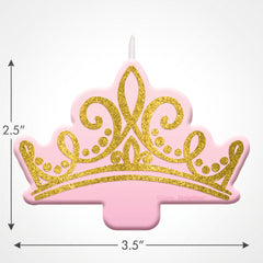 Glitter Princess Crown Birthday Candle