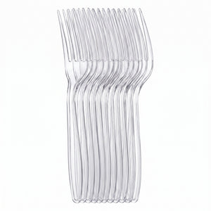 Premium Clear Plastic Forks - Extra Heavy Weight - 7.5 in.
