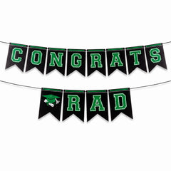 Festive Green Graduation Congrats Banner