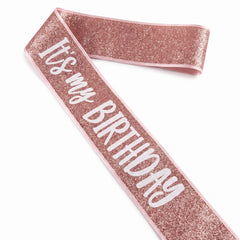 Blush Pink "It's My Birthday" Glitter Sash