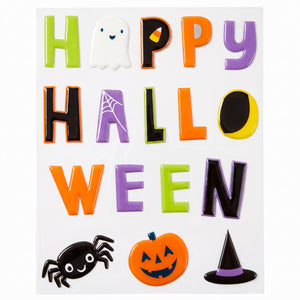 Halloween Friends "Happy Halloween" Gel Cling Decals, 17-Piece Set
