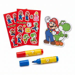 Super Mario Stationery Set - Markers, Notepad & Stickers