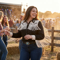 Women's Plus Size Western Fringe Shirt - Halloween Costume Accessory