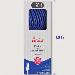 Royal Blue Plastic Forks - 7.5 In. | 20 Count