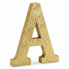 Glitter Gold Letter 'A' Hanging Decoration - 4-inch MDF
