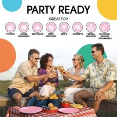 7 In. Pink Paper Plates | Case of 1000