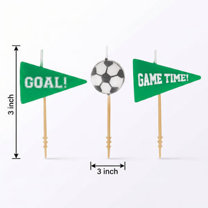Goal Getter Soccer Birthday Candle Set, 3-Inch, 6-Pack