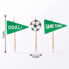 Goal Getter Soccer Birthday Candle Set, 3-Inch, 6-Pack