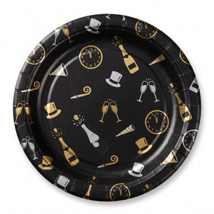 Bubbly This Way New Year's Eve 6.75" Round Paper Plates