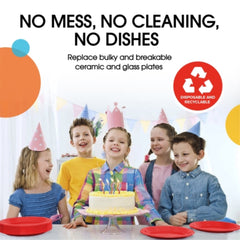 Little Gym - 9 In. Red Plastic Plates | 100 Count