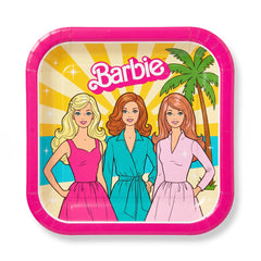 Vintage Barbie 9" Square Birthday Party Plates