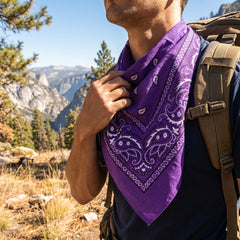Vibrant Paisley Purple Bandana - 20" Square