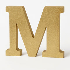 Glittering Gold Letter "M" Hanging Decoration