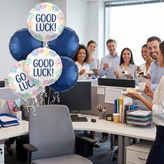 Satin Pastel Polka Dots Good Luck Balloon Bouquet - 5 Piece