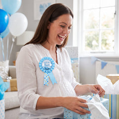 "It's a Boy" Confetti Shaker Award Ribbon - Blue Baby Shower Accessory