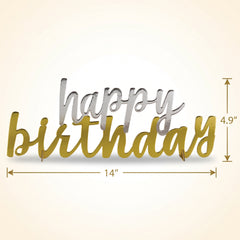 Metallic Gold and Silver "Happy Birthday" Centerpiece
