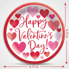 Loving Hearts Valentine's Day Paper Plates - 6.75"