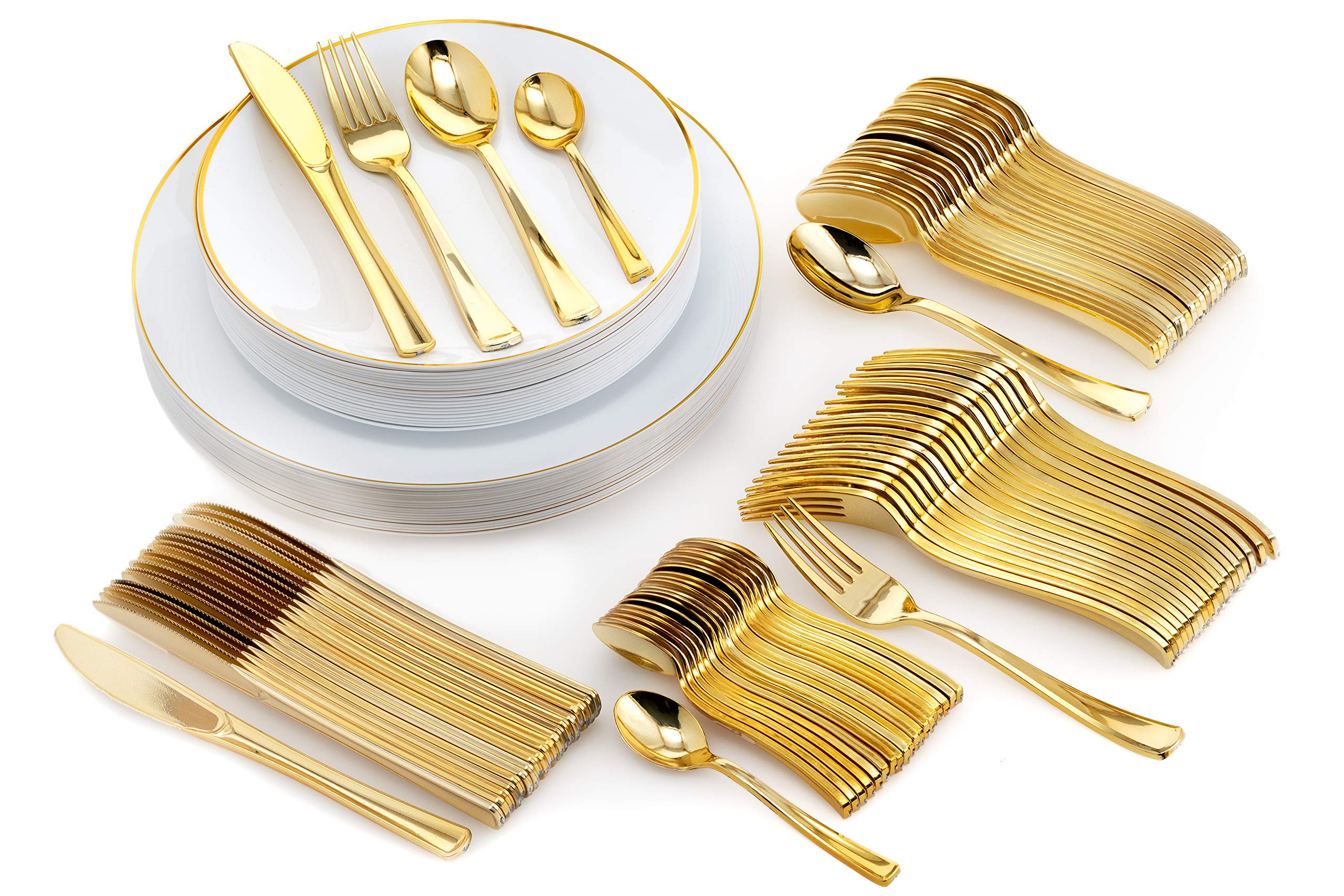 8 In. Classic Gold Design Plates | 10 Count