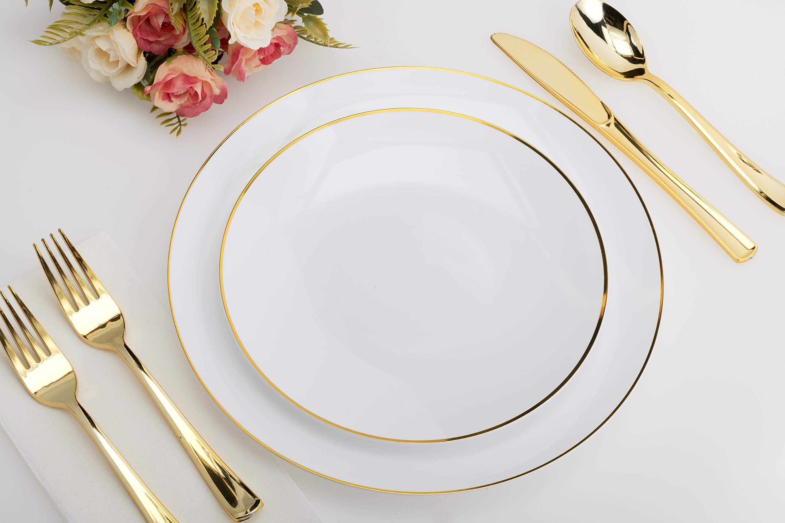 8 In. Classic Gold Design Plates | 10 Count