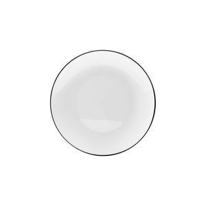 8 In. Classic White Plates Black Rim | 10 Count