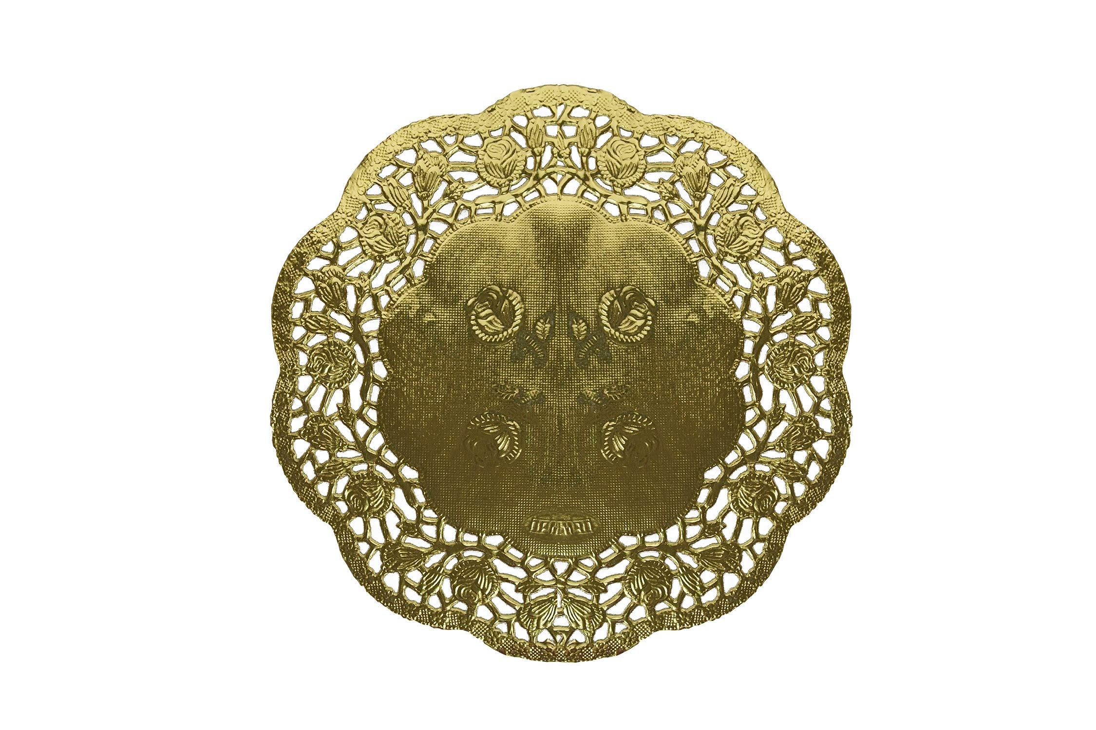 8 In. Round Gold Foil Doilies | 10 Count