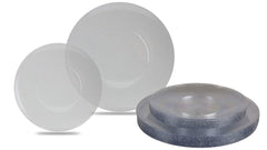 8 In. Silver Sparkle Design Plastic Plates | 10 Count