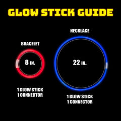 8 Inch. Glow Sticks Bracelets Neon Colors | 100 Count