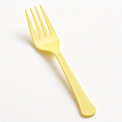 Heavy-Duty Light Yellow Plastic Fork