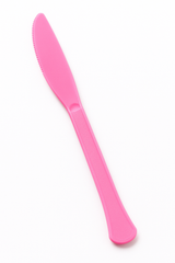 Bright Pink Heavyweight Plastic Knives - Pack of 50