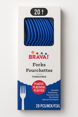 Royal Blue Plastic Forks - 20 Pack